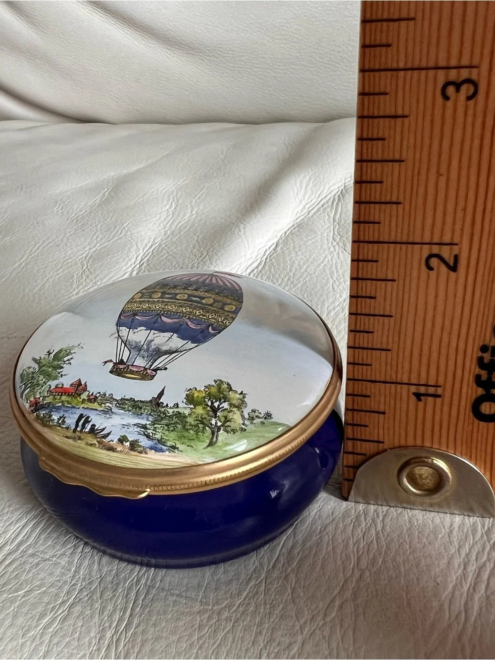 Halcyon Days Enamels Hot Air Balloon Trinket Box 1784 Ascent at Strasbourg